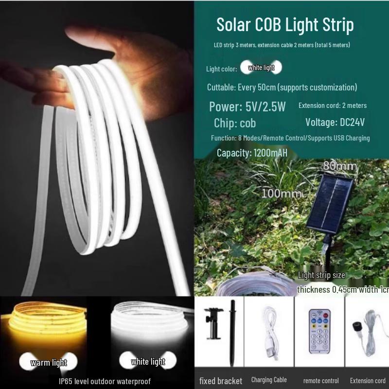 OIMG Super Bright Solar LED Strip Light