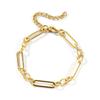 1 Piece Fashion304 Stainless Steel Handmade 18K Gold Plated Oval Link Chain Bracelets For Women Men Gift 17cm(6.7") long