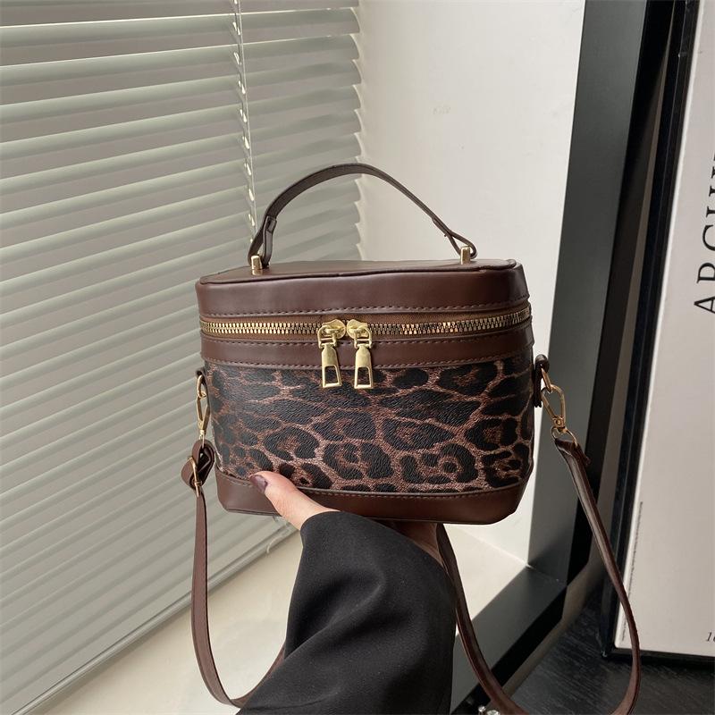 New High End Korean Cylindrical Bucket Bag  Contrasting Color Crossbody Bag  Women's Multi-functional Shoulder Bag