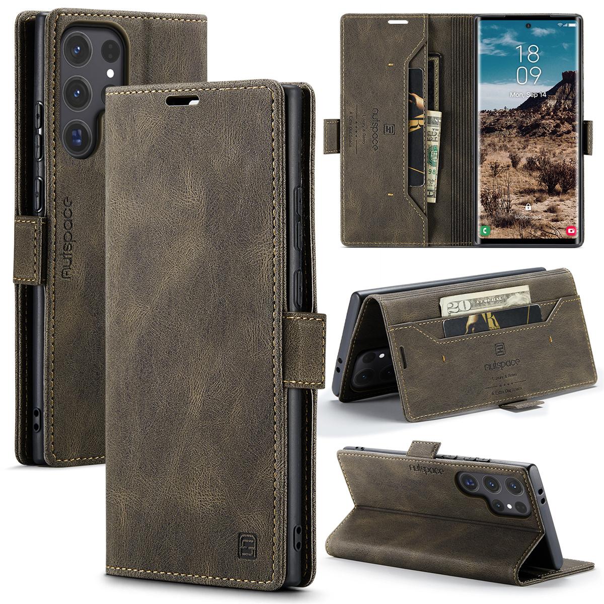 

Премиальный винтажный кожаный чехол-кошелек для Samsung Galaxy S25 Ultra - Чехол-книжка со слотами для карт, Противоударный ретро-стиль (4 цвета) Samsung Galaxy S25 Ultra серый