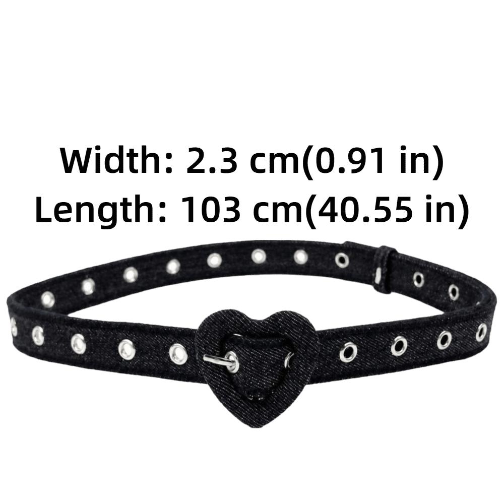 Slim Fit Denim Waist Belt Heart Shape Buckle Fashion Denim Belt For Women Girls