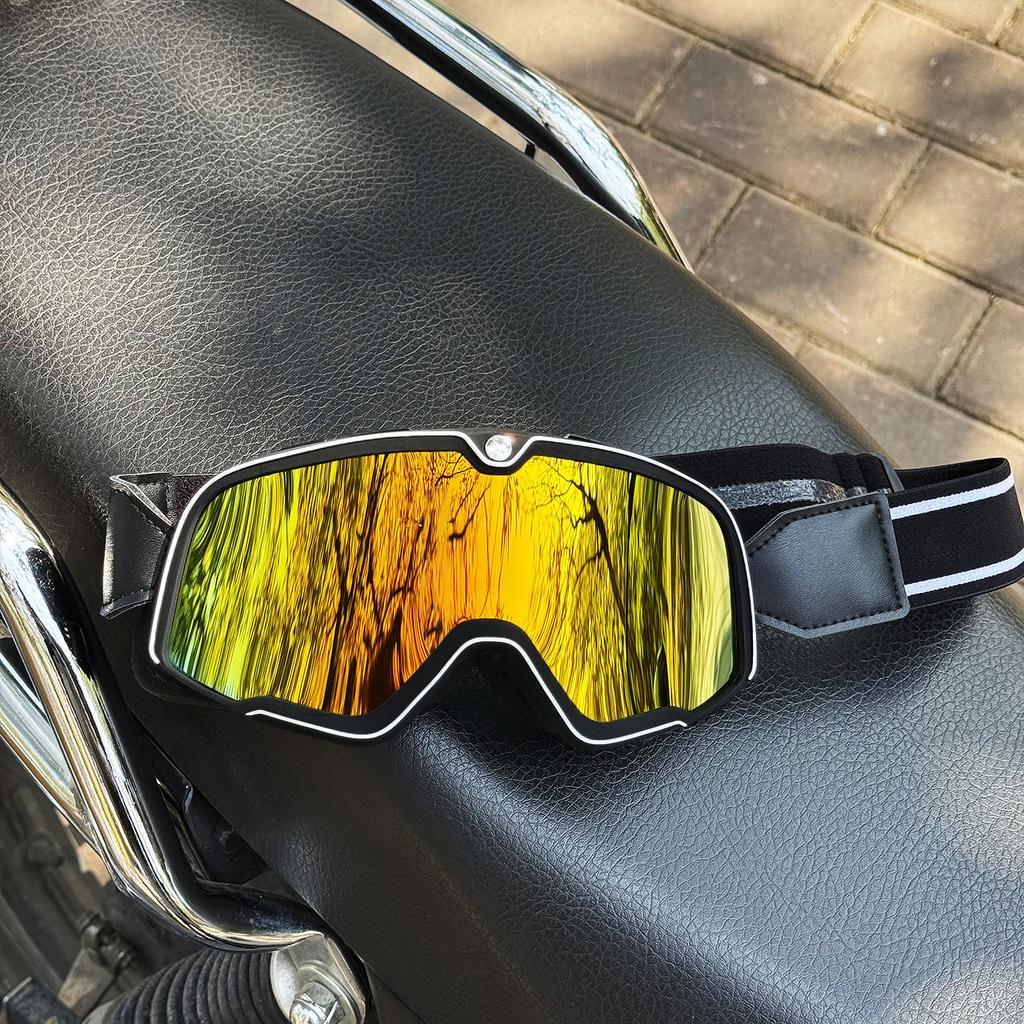 Kask motocyklowy retro motokrosowy gogle pilotażowe jet vintage motocyklowe skuterowe okulary offroadowe okulary
