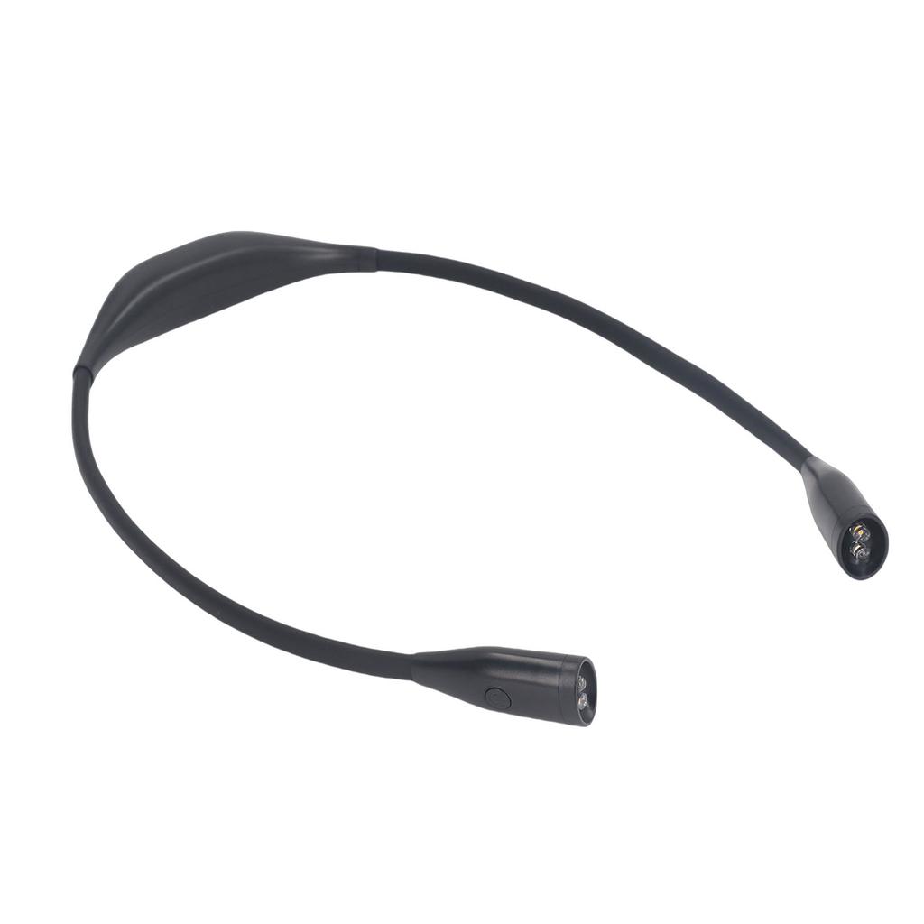 Neck Light Black Dual Color Temperature Eye Caring USB Rechargeable LED Portable Neck Book Light with Brightness   for Reading