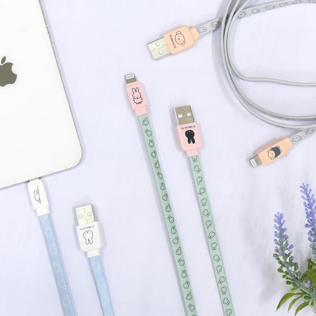 Gourmandies Miffy Lightning Compatible Sync & Charging Cable, Miffy & Boris MF-387C