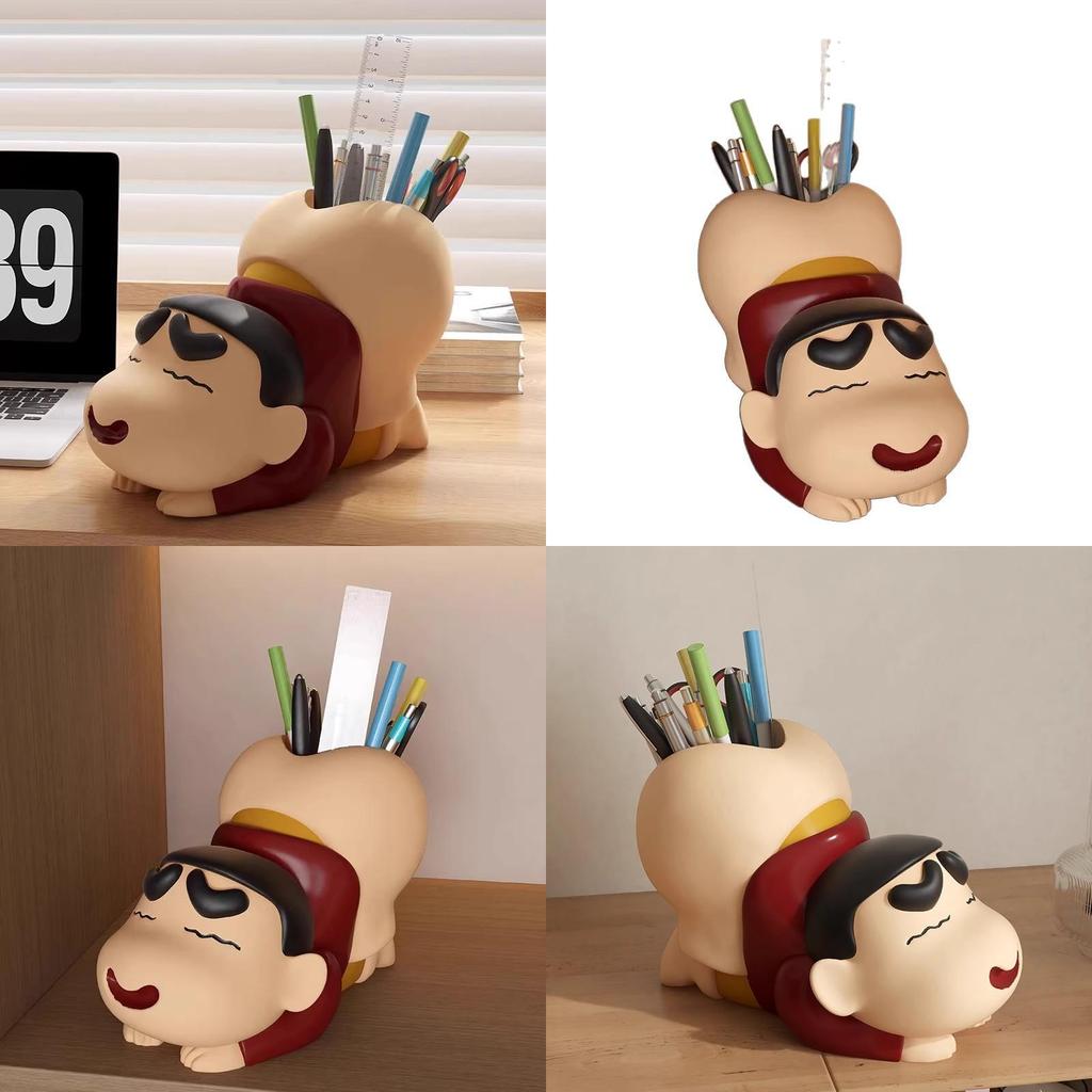 Cartoon Crayon Shinchan Resin Desk Organizer With Multifunctional Storage For Students And Office Use
