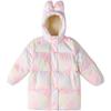DEESHA Girls' Sweet Print Hooded Mid-length Down Jacket