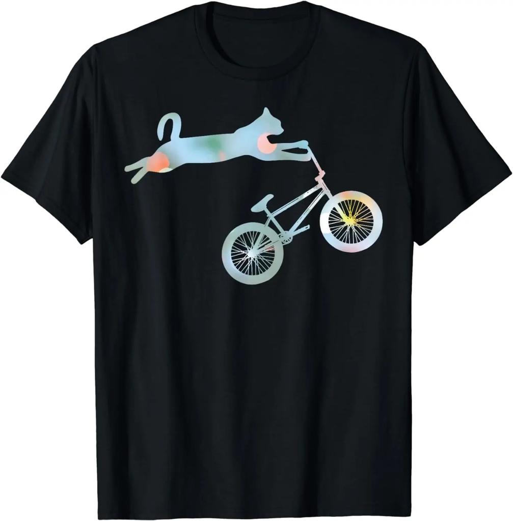 Funny Cat Riding BMX Art for Unisex Women BMX Bike BMX Lover TShirt Unisex Clothing Tops Graphic T Shirts Camisas Streetwear