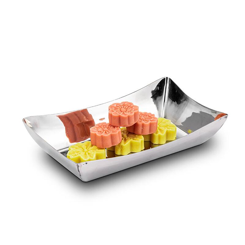 Japanese Style Hammered Stainless Steel Square Plate