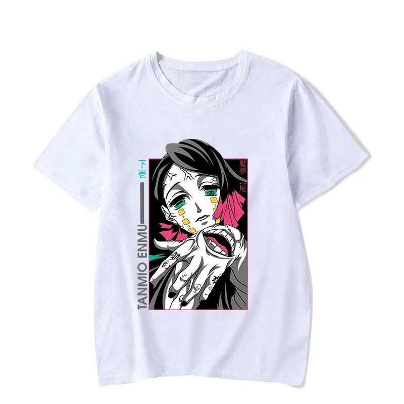 Anime Enmu Printed T-Shirt Women Summer T-Shirt Women Casual Short Sleeve Crew Neck T-Shirt Tops Y2k Top Vintage Clothes Fashion
