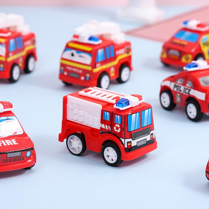 10pcs Mini Pull Back Fire Truck Police Car Toys for Kids Birthday Party Favors Goodie Pinata Fillers Boy Girl Christmas Gifts