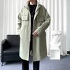 ROMON Men's British Style Mid-Length Business Stand Collar Trench Coat