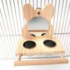 Cockatiels Water Bowl Stainless Steel Hanging Macaw Cage Perch Feeding Cups Parrot Mirror Bird Toy