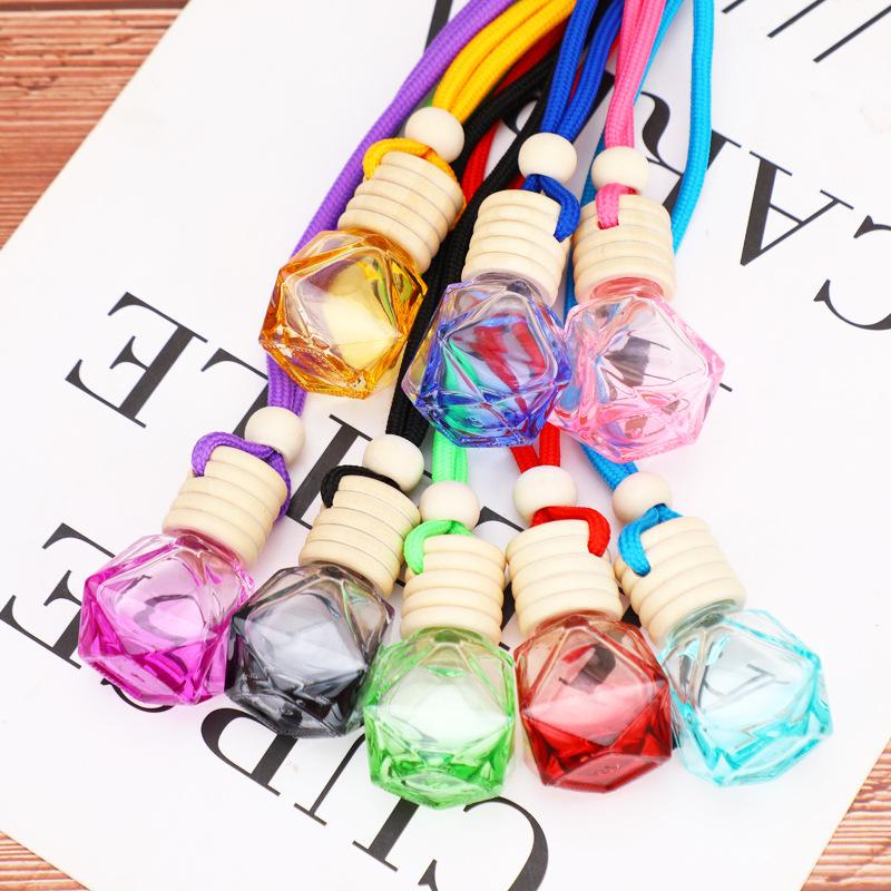 Colored Rhombus Car Aroma Diffuser Bottle with Wooden Lid
