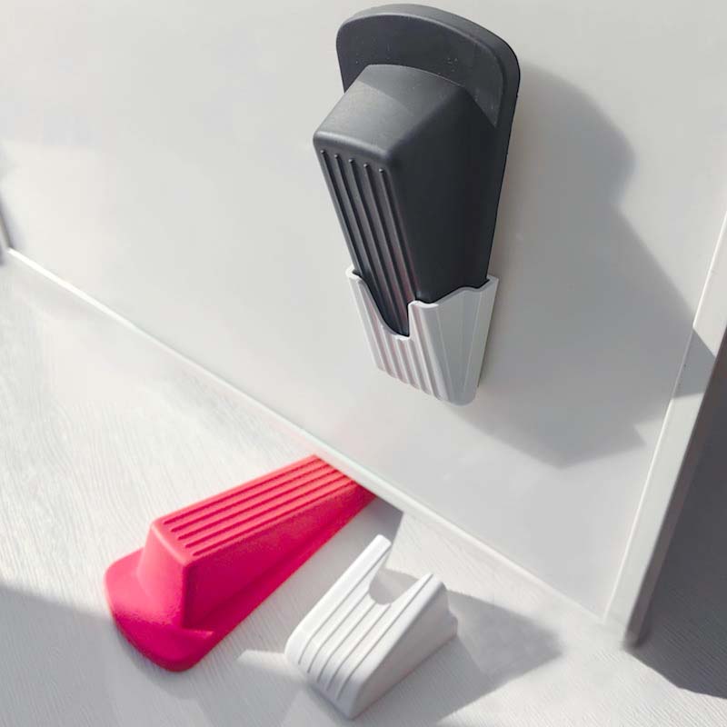 Silicone Door Stopper Self Adhesive Strong Suction Wall Protectors Hidden Mute Anti Collision Floor Holder 12*5.4*3.3cm