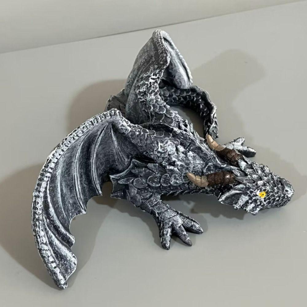 Gothic Black Dragon Sculpture Resin Dragon Decoration Dragon Ornaments  Desk Statue