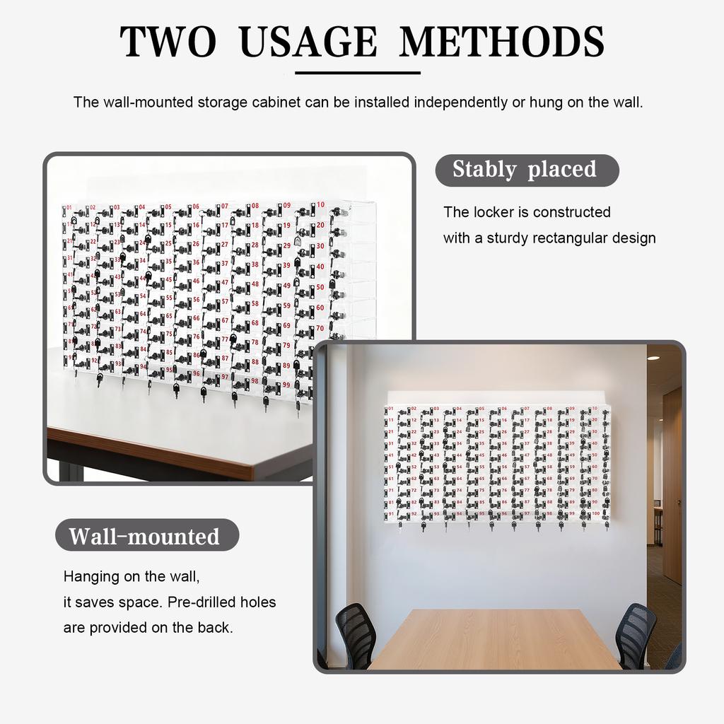 Cell Phone Locker Box with Door Locks and Keys Phone Jail Storage Cabinet Clear Acrylic Cell Phone Storage Locker for Classroom