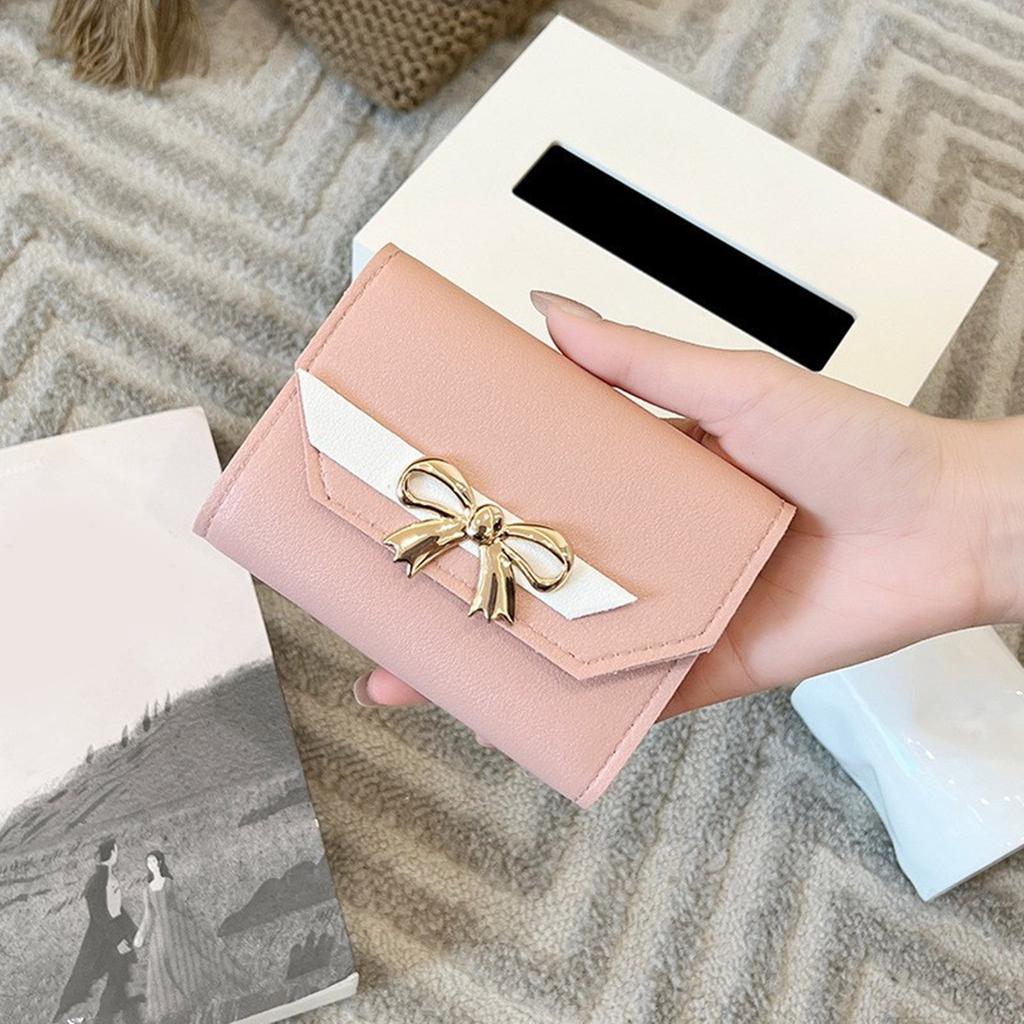 Mehrschlitz-Geldbörse für Damen Mädchen Ausweishülle Clutch Bag Dreifach Kreditkartenhalter Münzfach Kleingeldbörse Tragbar