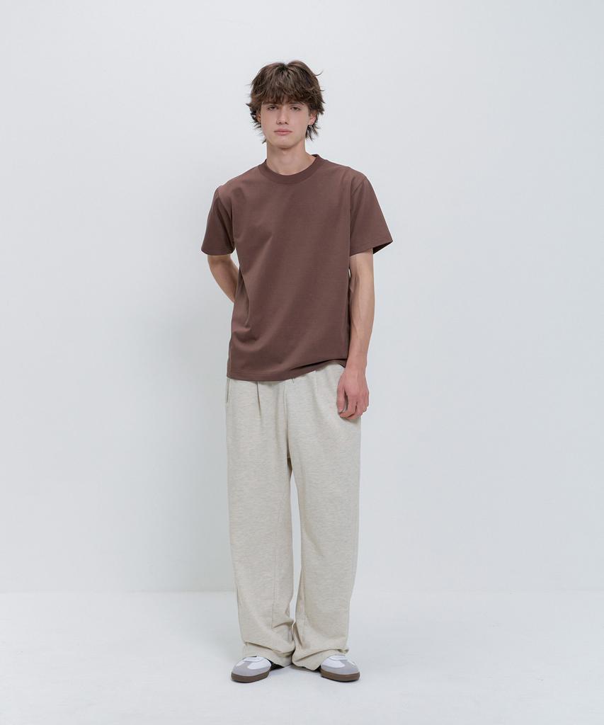 PSSHOPPER Basic Cool Skin Short Sleeve T-Shirt [Brown]