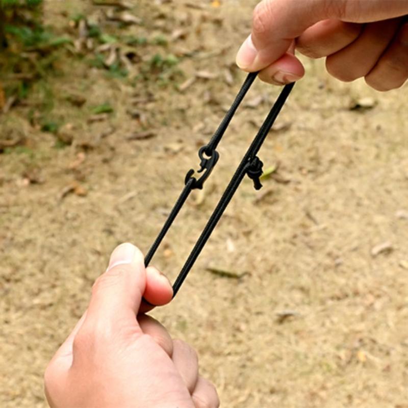 Versatiles Cord Fastening Clip Regulable Length Quickly Release Mechanism for Camping Gear Arrangement