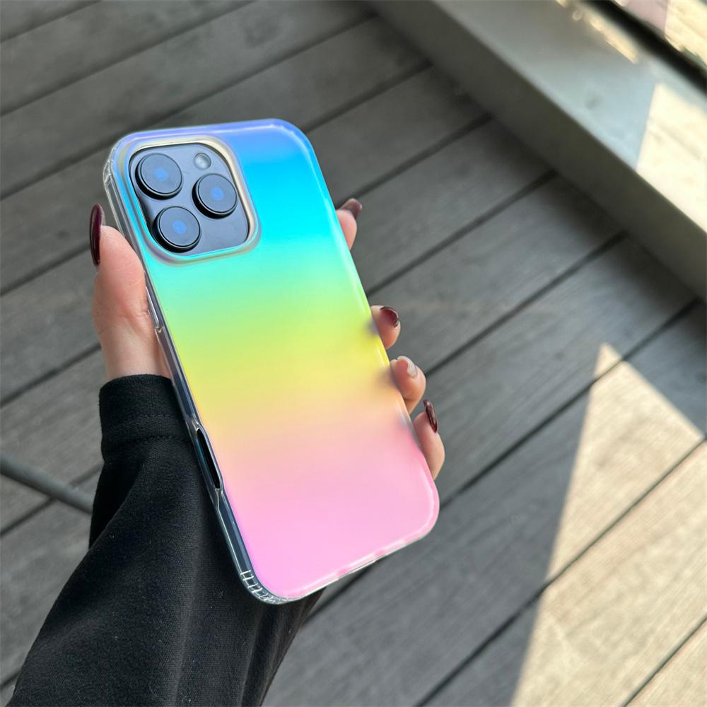 Frosted Laser Gradient Rainbow Magnetic Case For For Iphone 17 Air 16 1 14 13 12 11 Pro Max Plus 16E For Shockproof Cover