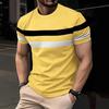Casual Striped T Shirt For Mens Short Sleeve Tops Oversized O-Neck Pullover Street Men's Tee Summer Apparel