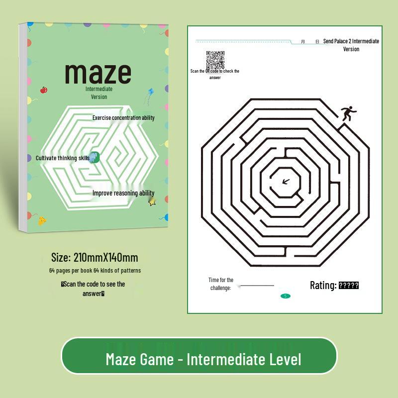 Children's Maze Book: Whole Brain Thinking & Intelligence Development for Ages 3-6 with 8 Focus Puzzles
