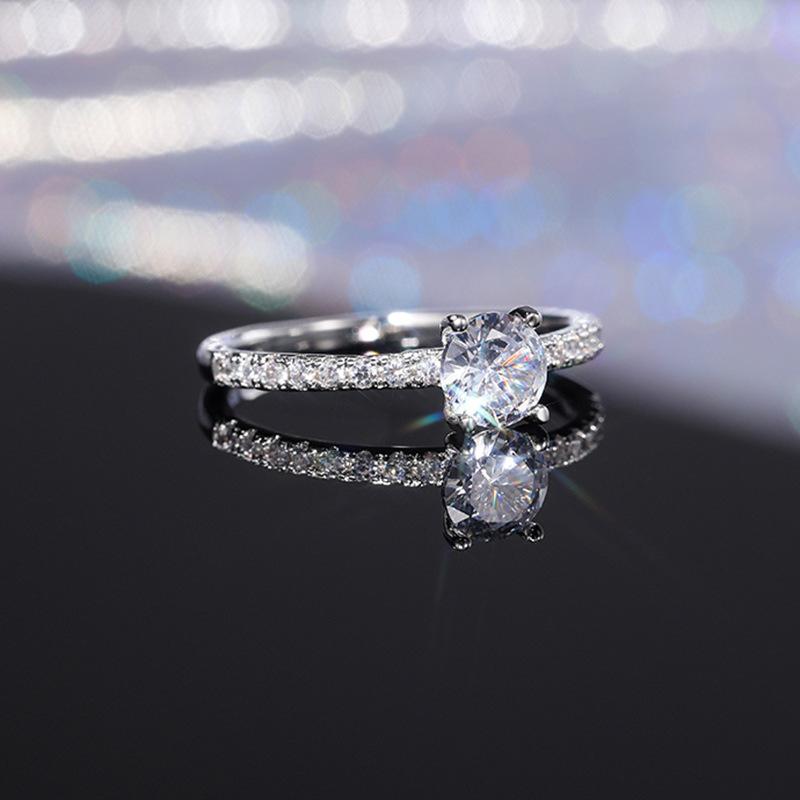 1pc Men's Sparkling And Dazzling Zirconia Engagement Or Wedding Ring For Her