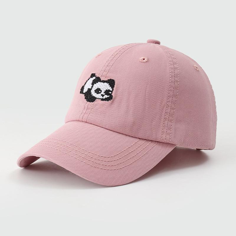 

Panda Embroidered Baseball Cap With Sun Protection For Summer Casual Wear розовый