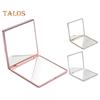 Portable Foldable Makeup Mirror Vintage Rose Double-sided Vanity Mirror High Clarity Men Women Pocket Travel Handheld Square Cosmetic Mirror