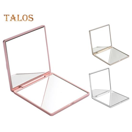 Portable Foldable Makeup Mirror Vintage Rose Double-sided Vanity Mirror High Clarity Men Women Pocket Travel Handheld Square Cosmetic Mirror
