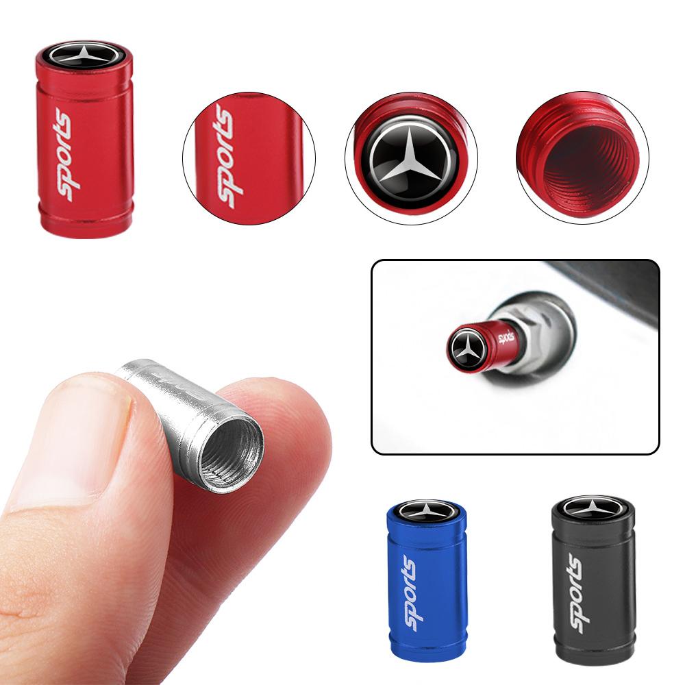IYYGW1 4Pcs Car Wheel Tire Valve Air Caps Stem Covers For Mercedes Benz W177 W190 W201 W202 W203 W204 W205 GLS GLB EQC W177 W190 C260