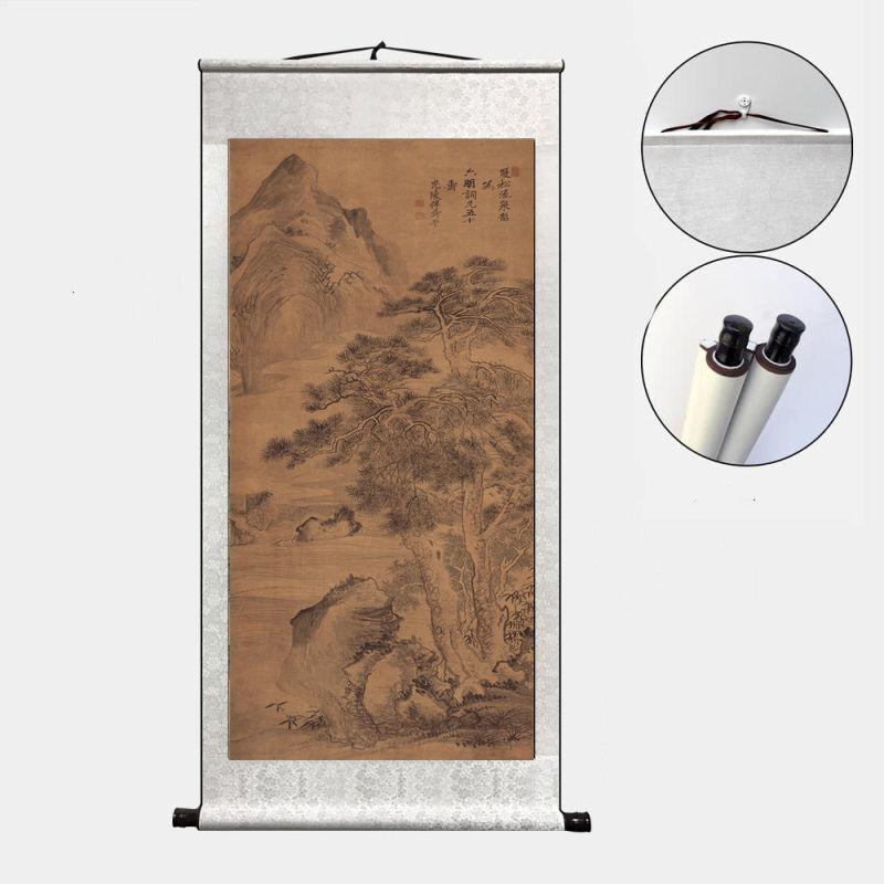Antikes Landschaftsgemälde Hängerolle Traditionelle Chinesische Malerei Rolle Wohnzimmer Arbeitszimmer Dekorative Hängerolle