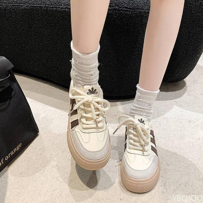 Damen Einzelne Schuhe Sommer Mode Schnürschuhe Atmungsaktive Sportschuhe Leicht und Bequem Freizeitschuhe Board Schuhe