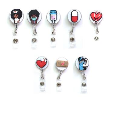 Badge Holder Practical ID Card Badge Holder Retractable Keychain Badge Reel Clip Doctor Nurse Clip