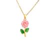 Ribbon Rose Flower Luxury Style Necklace Accessory Summer Fashion Versatile Fresh and Light Titanium Steel Necklace
