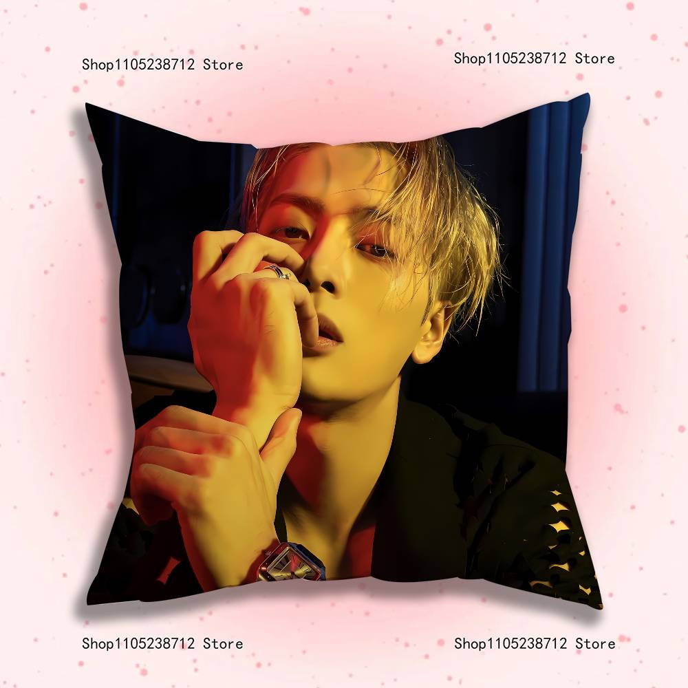 J-Jackson Wang Pillow Case Plush Fabric Soft Pillowcase Double Sided Print Sofa Cushion Cover Throw