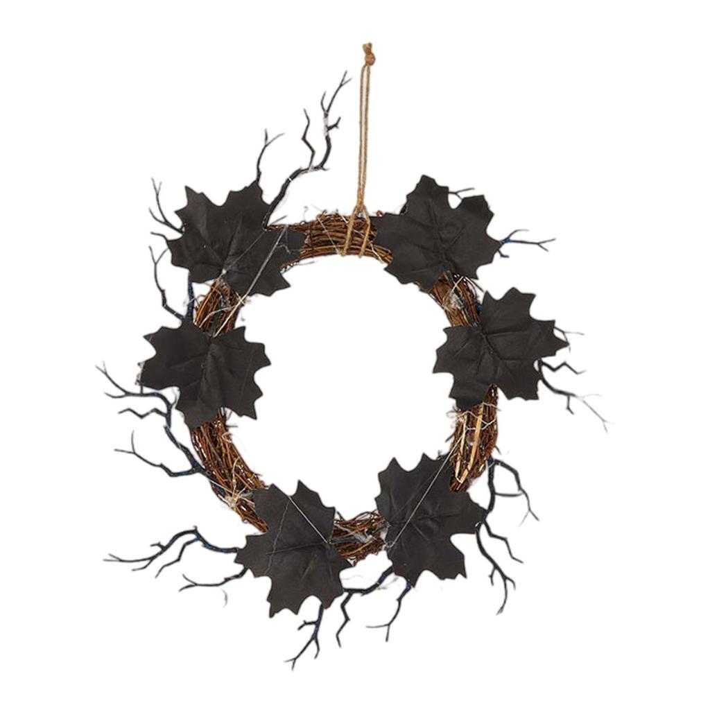 Halloween Wreath Garland Decorations, Porch Wreath Ornament Wall Hanging Creepy Wreath for Indoor Home Party Window Outdoor