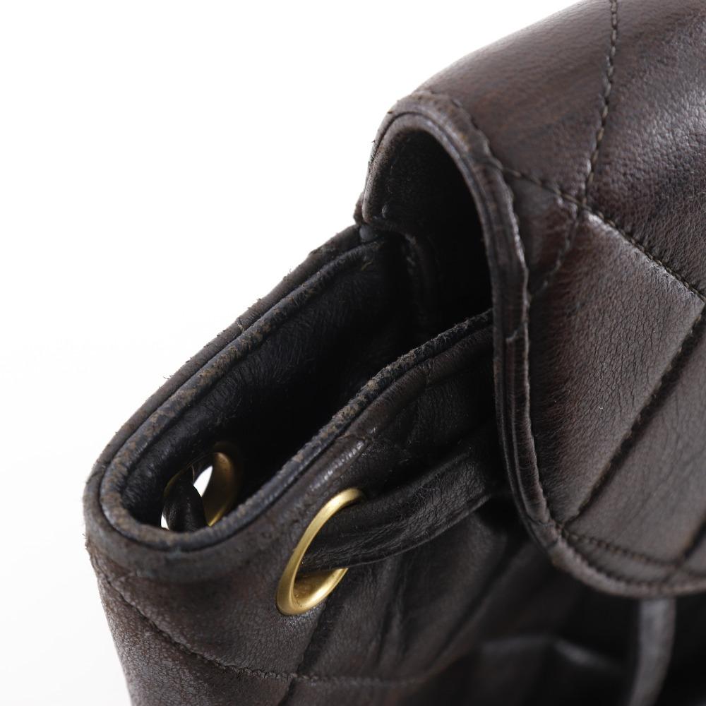 Chanel Matelasse Backpack Daypack A10177 ChainBackpack COCO Mark Black Lambskin Women Used