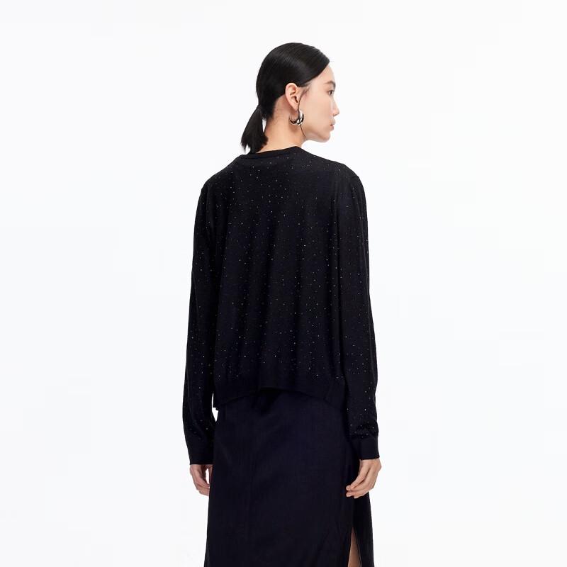 VEROMODA V-Neck Wool Blend Rhinestone Cardigan