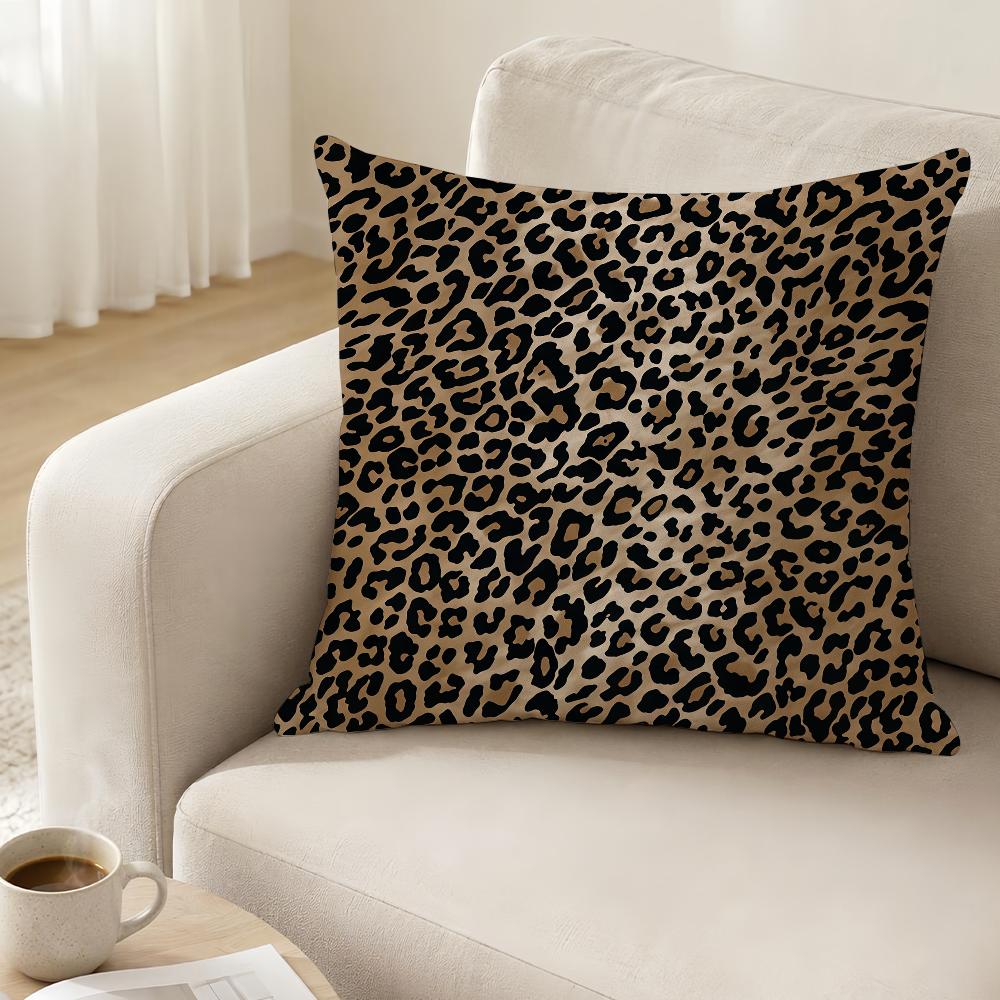 Leopard Print Cushion Cover Antidustmite Sofa Cushion Decorative Office Cover Lounge Area Indoor Outdoor Use