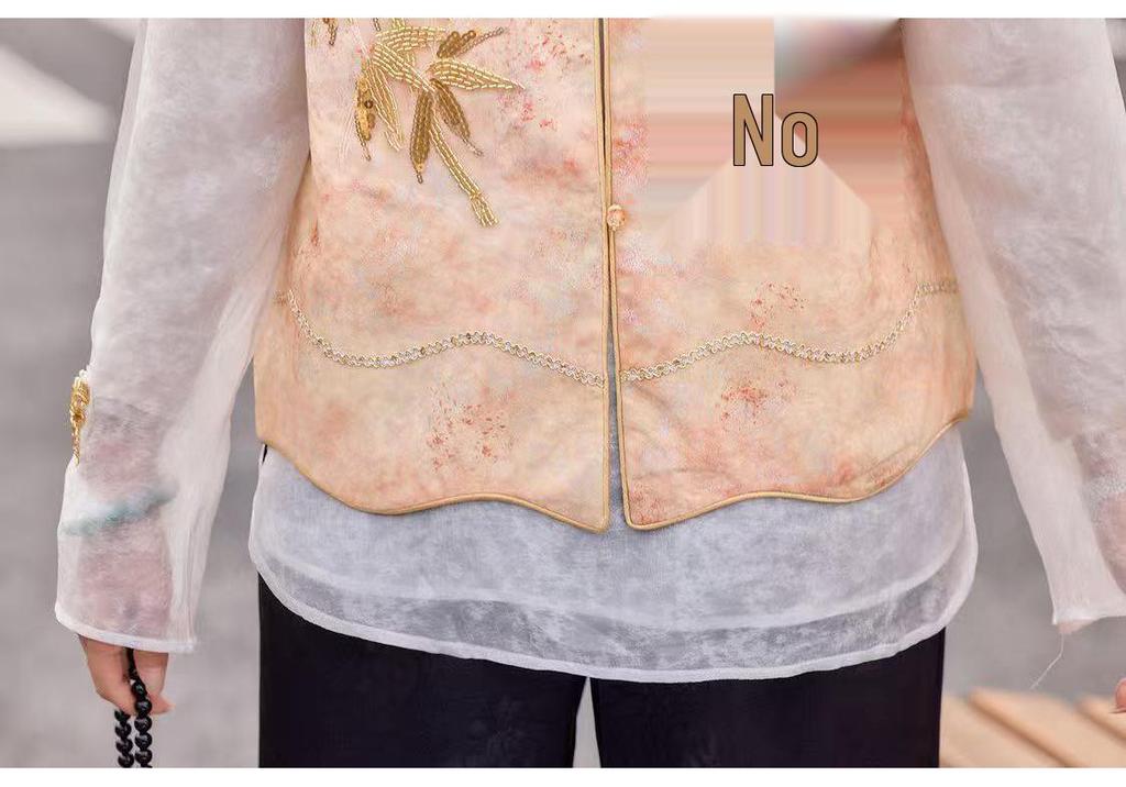Elegant Floral Embroidery Vest for Women
