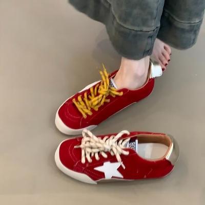 Cowhide Version~ Versatile Fashion Deep-mouth Lace-up German Training Shoes Women's Genuine Leather Retro College Style Flat-bottomed Sports and Leisu