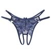 Sexy Panties Women's Perspective Lace Open File Free Couple Flirting Robe Thin Seduction Metal Ring Sexy Thong
