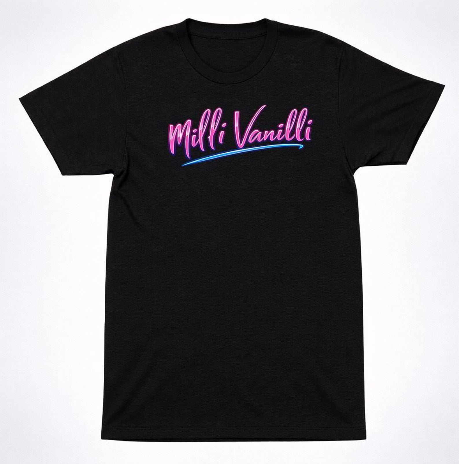 Milli Vanilli Shirt 80s Pop Dance Music Duo Retro Vintage Logo Band Shirt 3XL