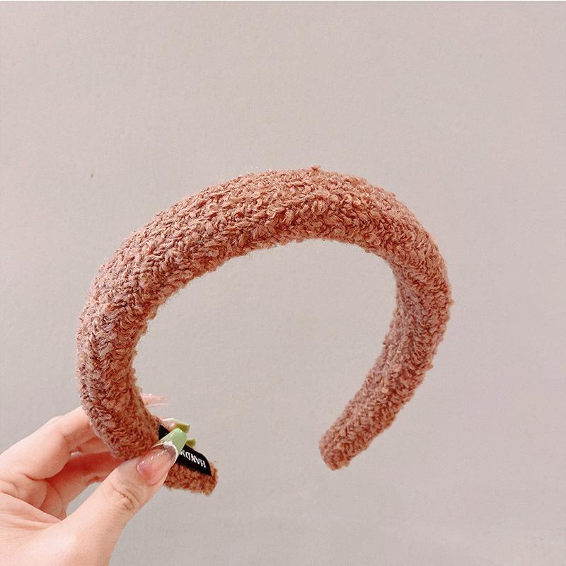 Minimalist Headbands Solid Color Knitted Wide Edge Womens Hair Accessories