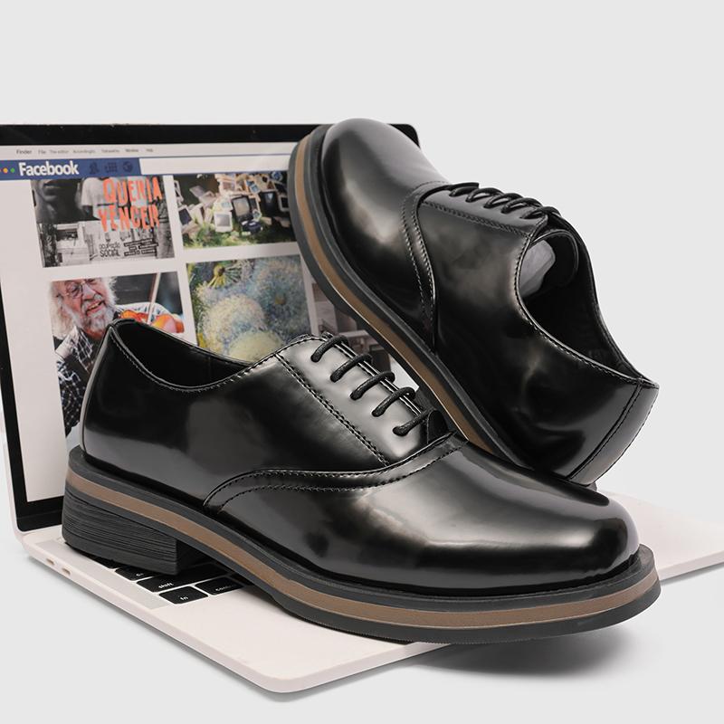 Fashion Classic Men's Leather Lace-Up Casual Shoe Elegant Solid Color Formal Office Business Shoe Comfortable And Anti-Slip Oxford Shoes