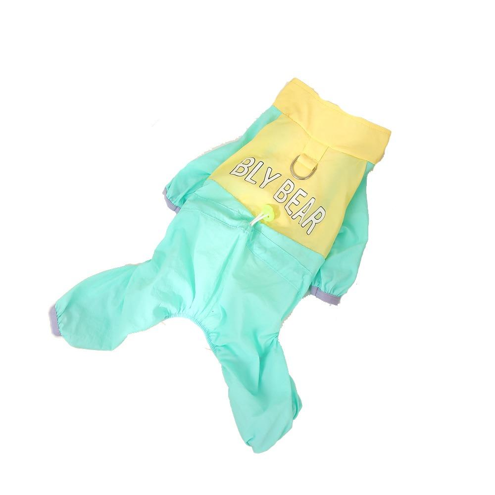

Sun Protection Dog Sunscreen Clothes Leash Hole Puppy Outfit Pet Apparel Dog Stormcoat Outdoor S циан