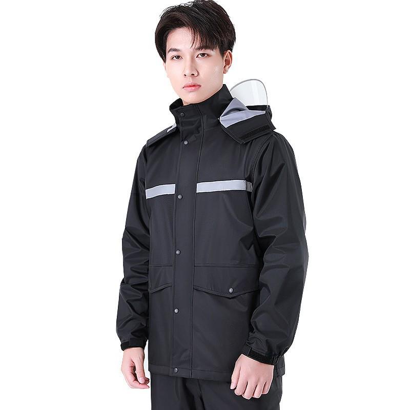 Reflective Raincoat & Pants Set: Storm-Proof Motorcycle Gear
