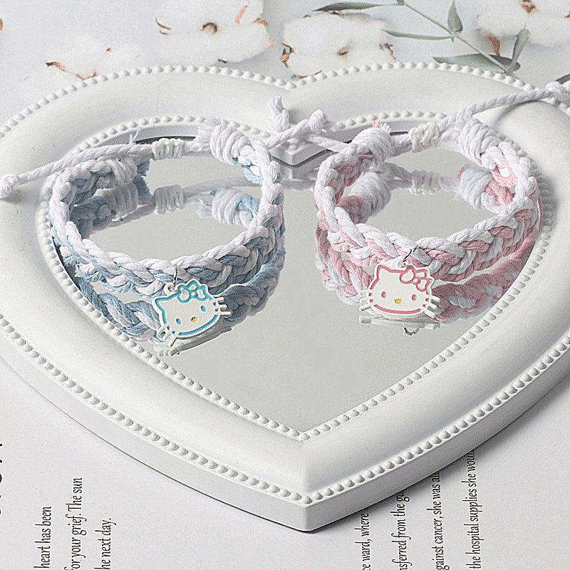 Schattige KT Kat Magnetische Koppel Armbanden - Perfect voor Vriend en Beste Vriend