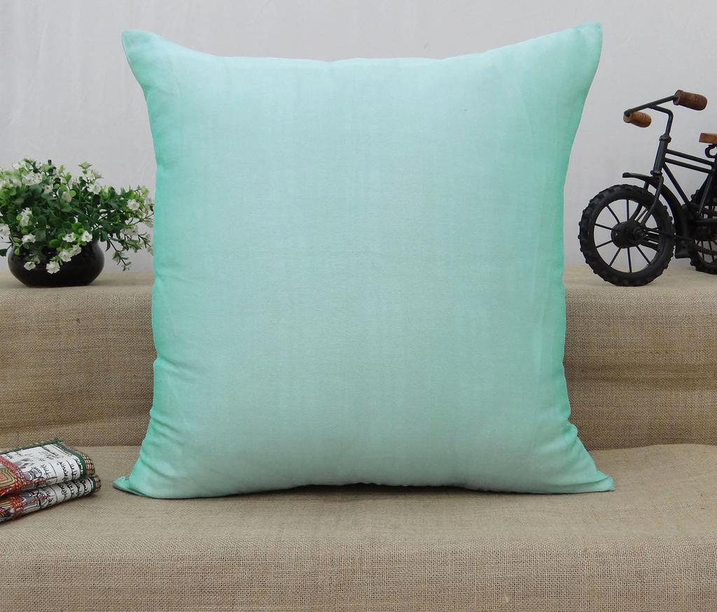 Home Decor Solid Aqua Blue Dupion Silk Cushion Cover Pillow Case Choose Size